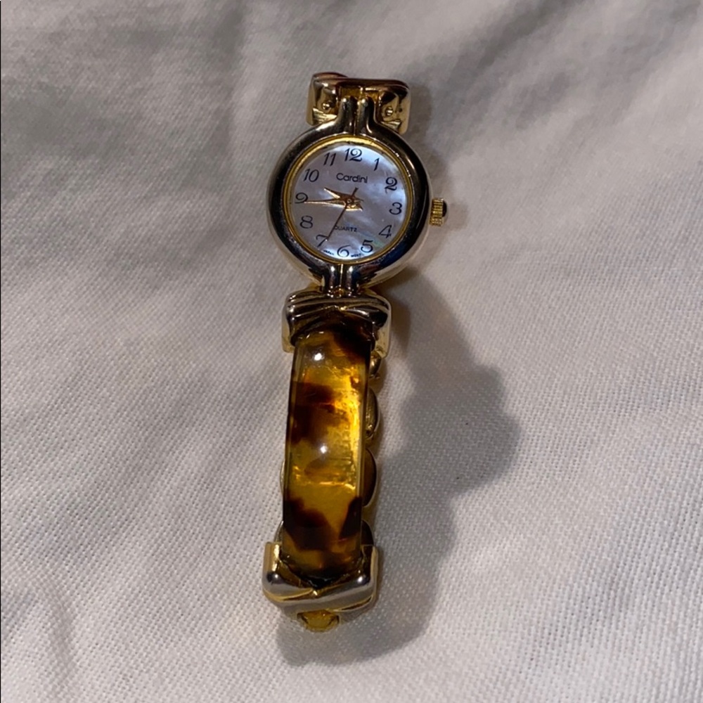 Vintage Tortoise and Gold Cardini Wristwatch